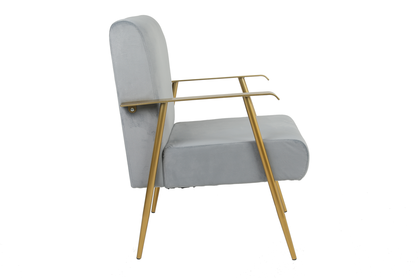 27.5'' Wide Velvet Accent Chair w/ Matte Gold Frame.
