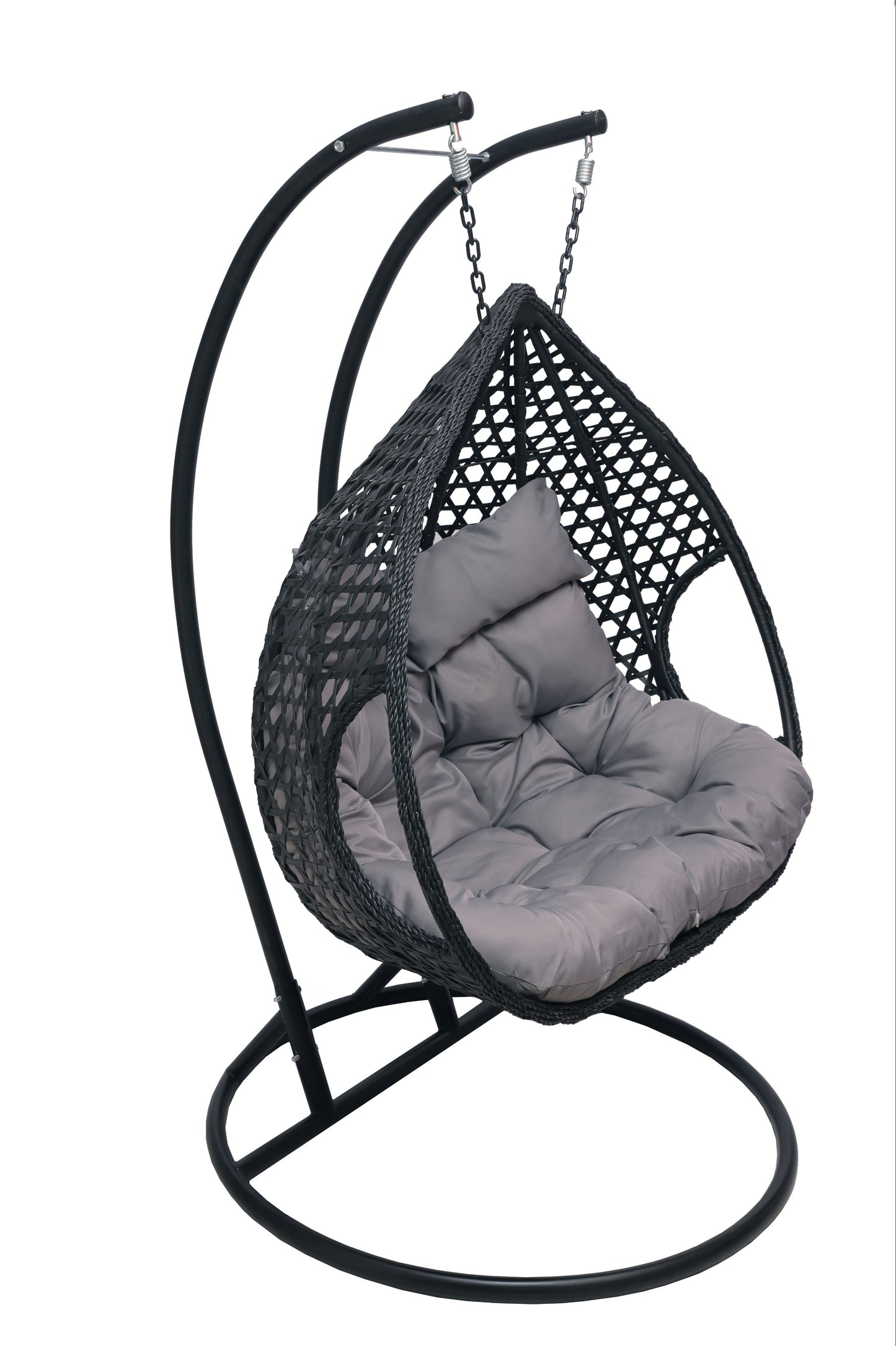 Multi Combination Patio Hanging Egg Chair w/ Stand & Large Cushions.