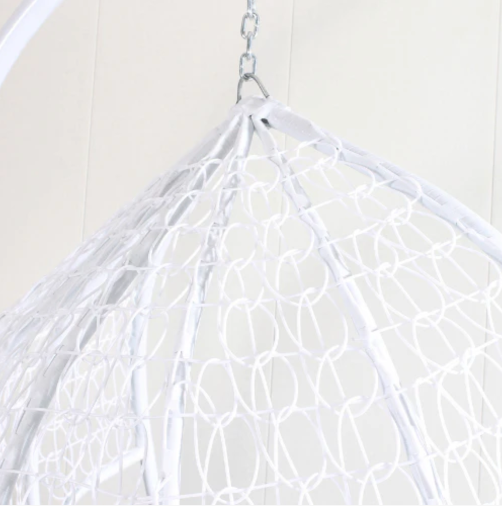 Multi Combination Patio Hanging Egg Chair w/ Stand & Large Cushions.