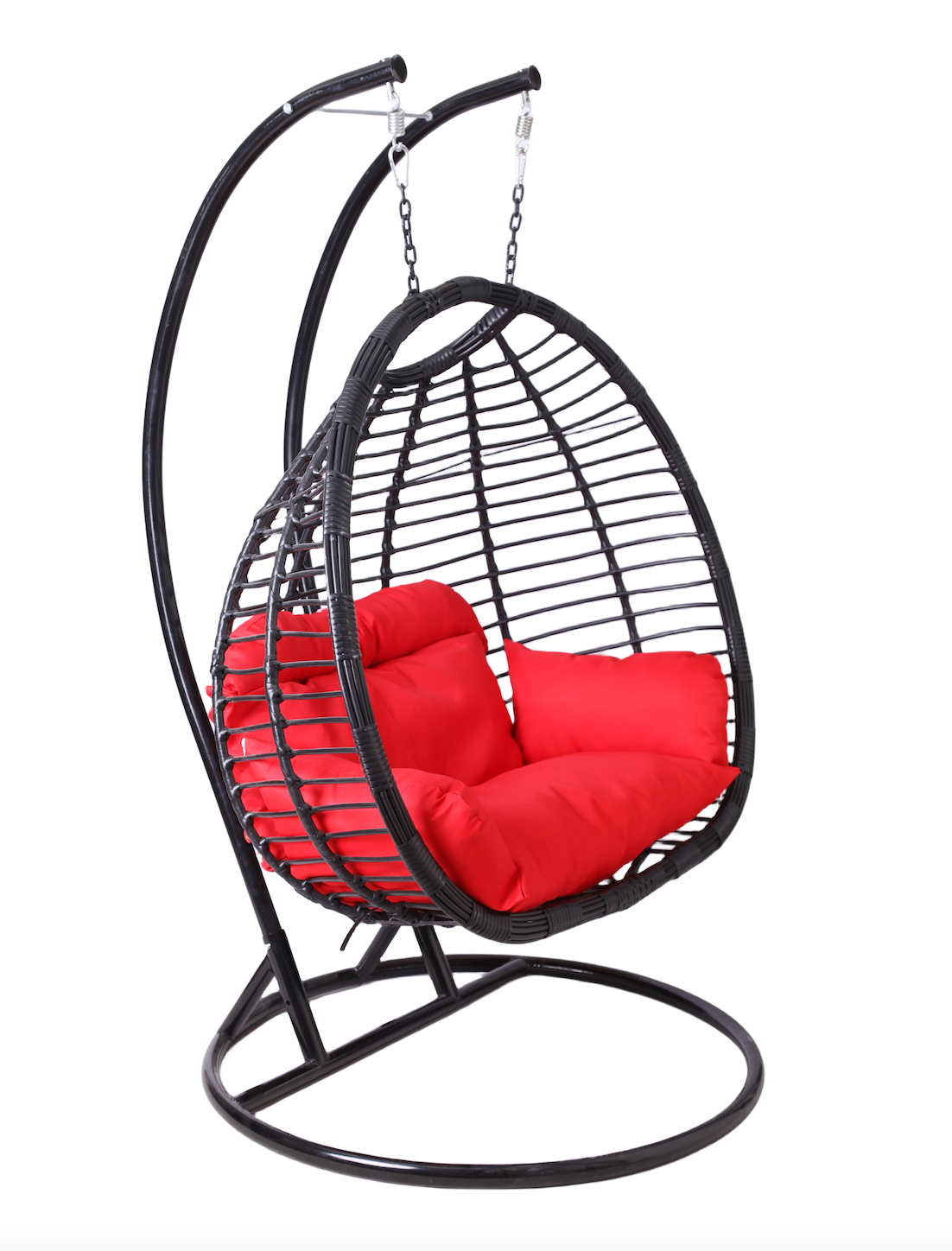 Multi Combination Patio Hanging Egg Chair w/ Stand & Large Cushions.