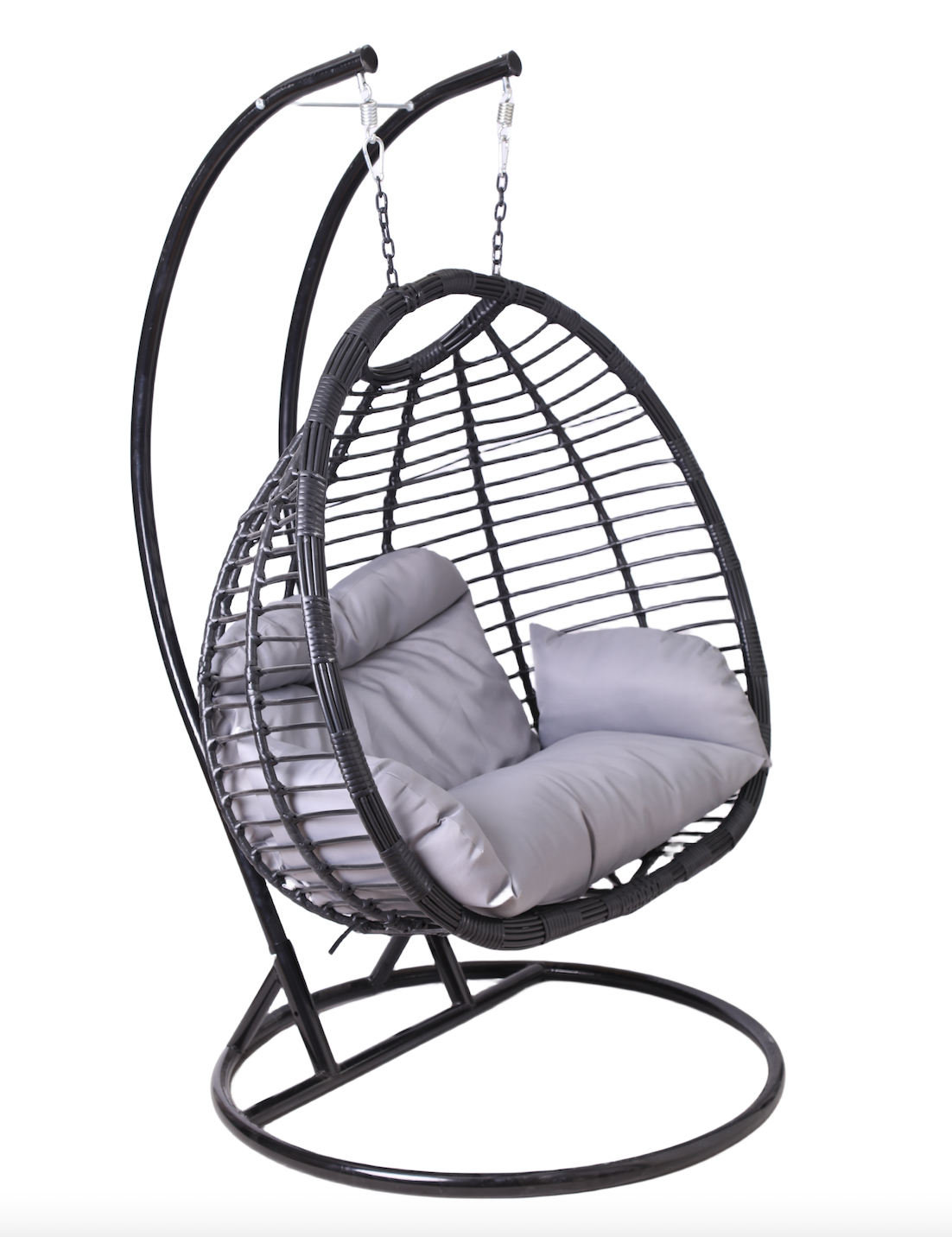 Multi Combination Patio Hanging Egg Chair w/ Stand & Large Cushions.