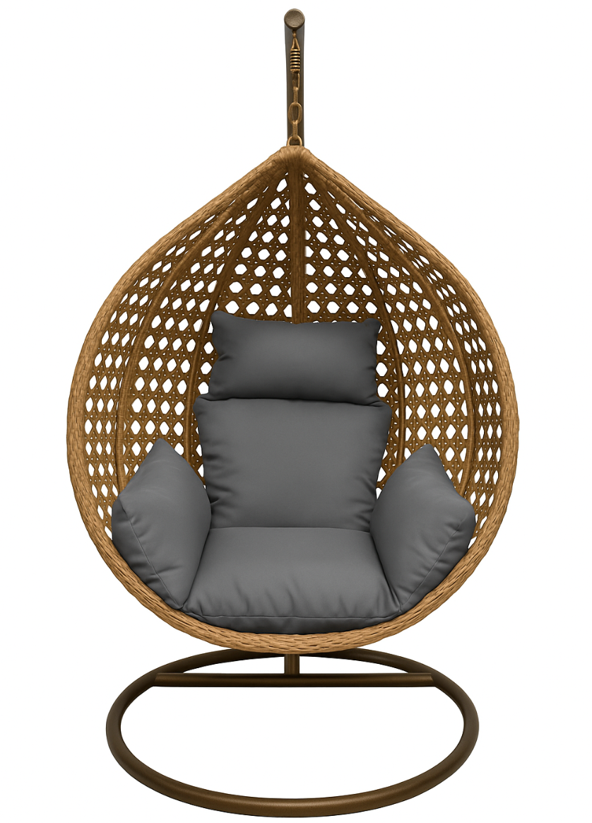 Multi Combination Patio Hanging Egg Chair w/ Stand & Large Cushions.