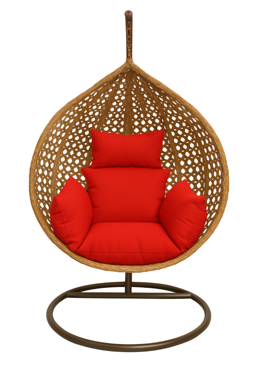 Multi Combination Patio Hanging Egg Chair w/ Stand & Large Cushions.