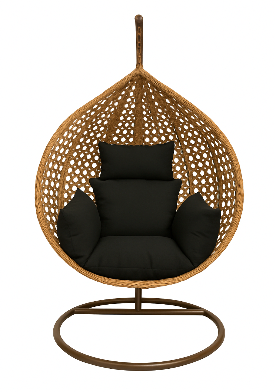 Multi Combination Patio Hanging Egg Chair w/ Stand & Large Cushions.