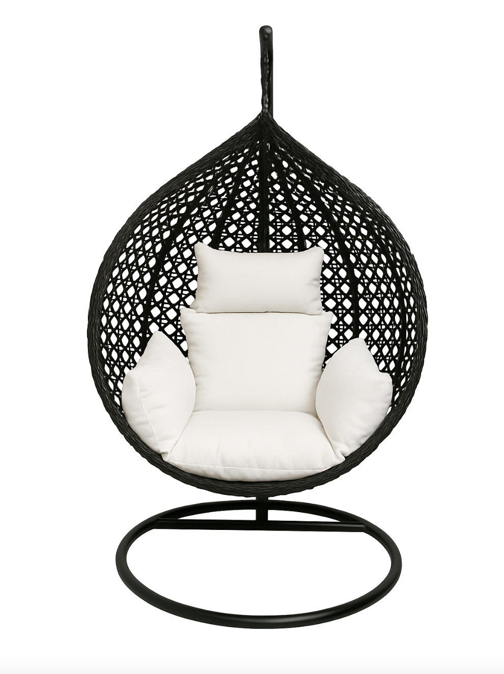 Multi Combination Patio Hanging Egg Chair w/ Stand & Large Cushions.