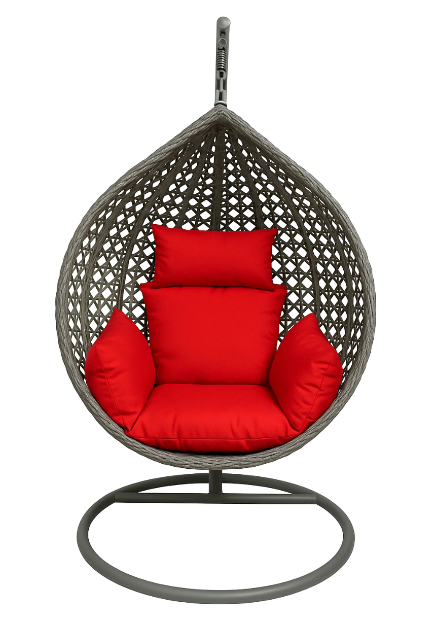 Multi Combination Patio Hanging Egg Chair w/ Stand & Large Cushions.