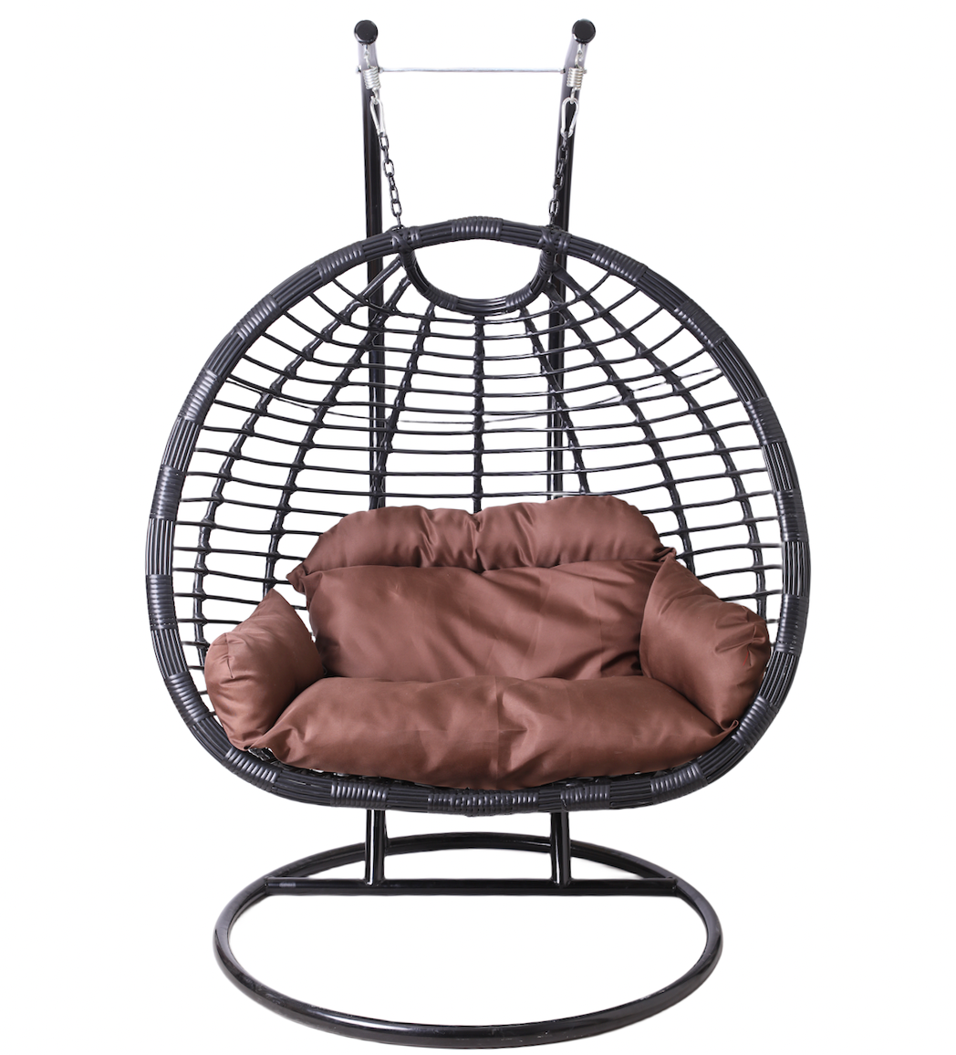 Multi Combination Patio Hanging Egg Chair w/ Stand & Large Cushions.