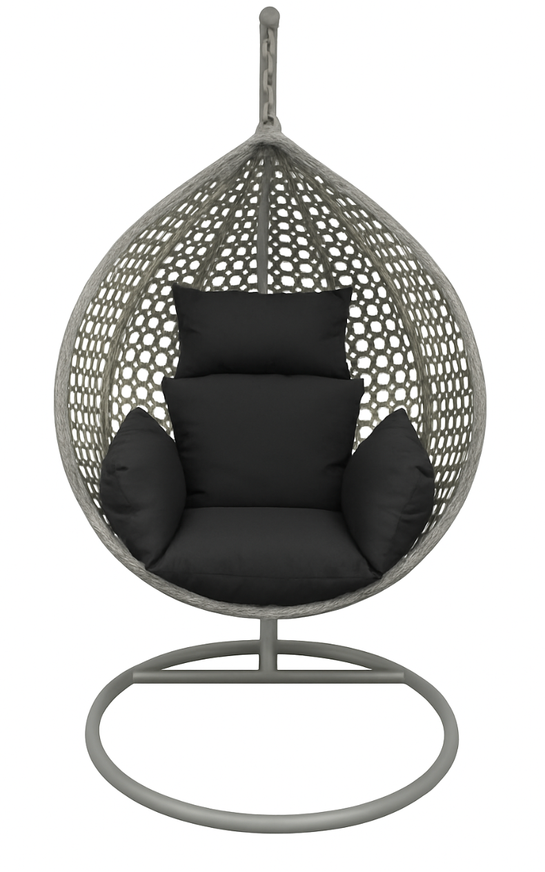 Multi Combination Patio Hanging Egg Chair w/ Stand & Large Cushions.