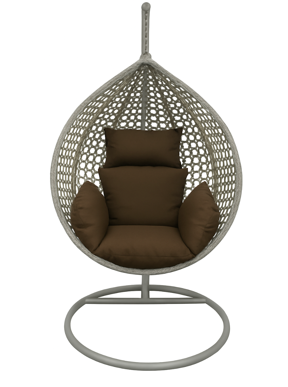 Multi Combination Patio Hanging Egg Chair w/ Stand & Large Cushions.
