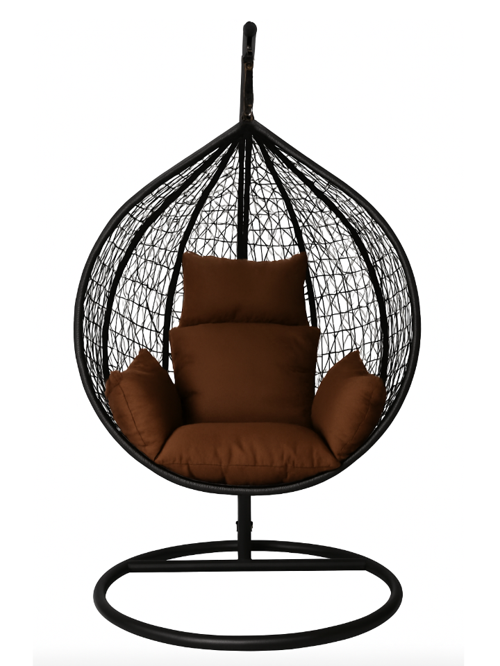 Multi Combination Patio Hanging Egg Chair w/ Stand & Large Cushions.
