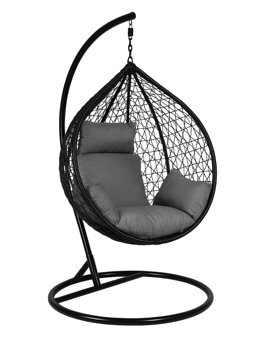 Multi Combination Patio Hanging Egg Chair w/ Stand & Large Cushions.