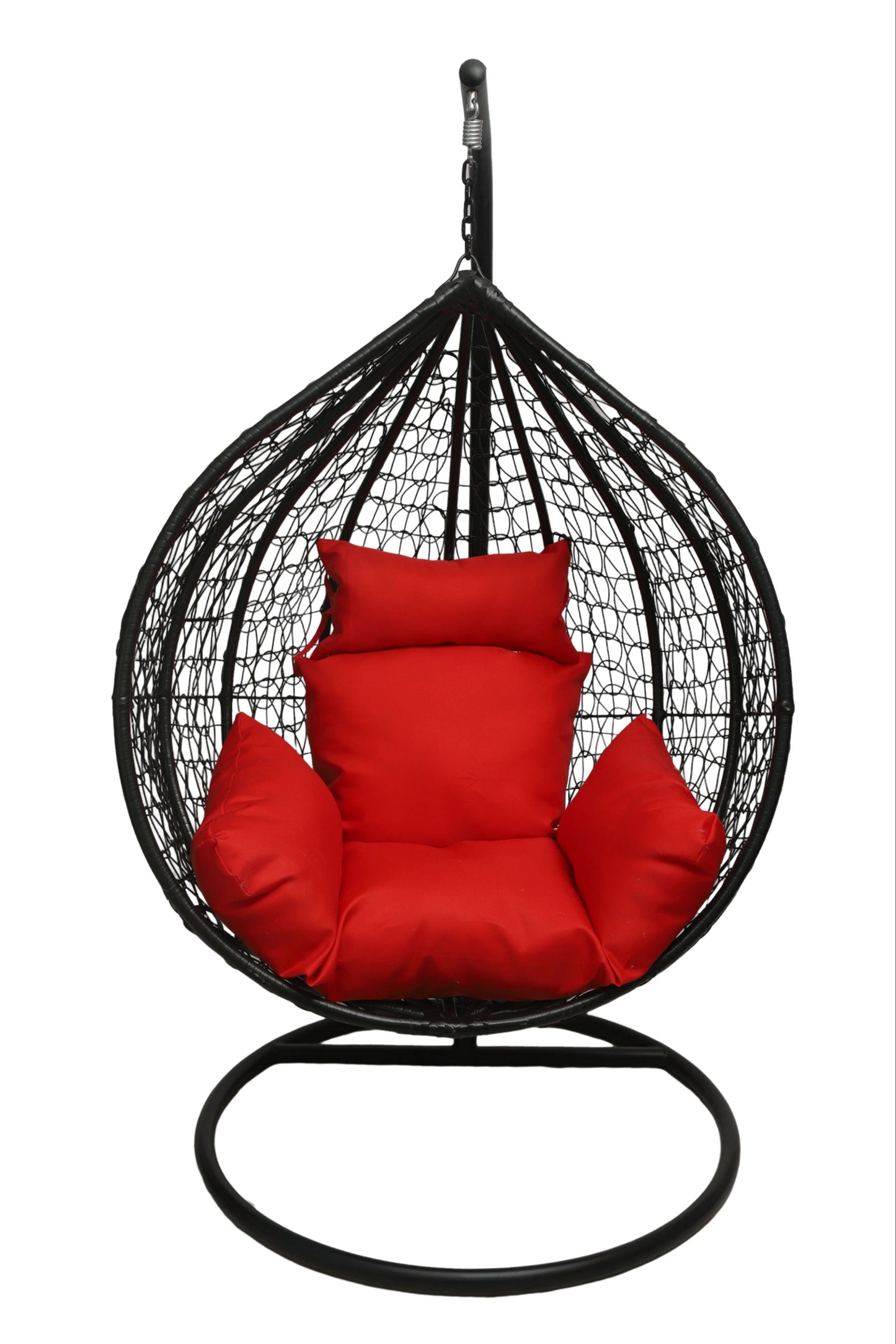 Multi Combination Patio Hanging Egg Chair w/ Stand & Large Cushions.