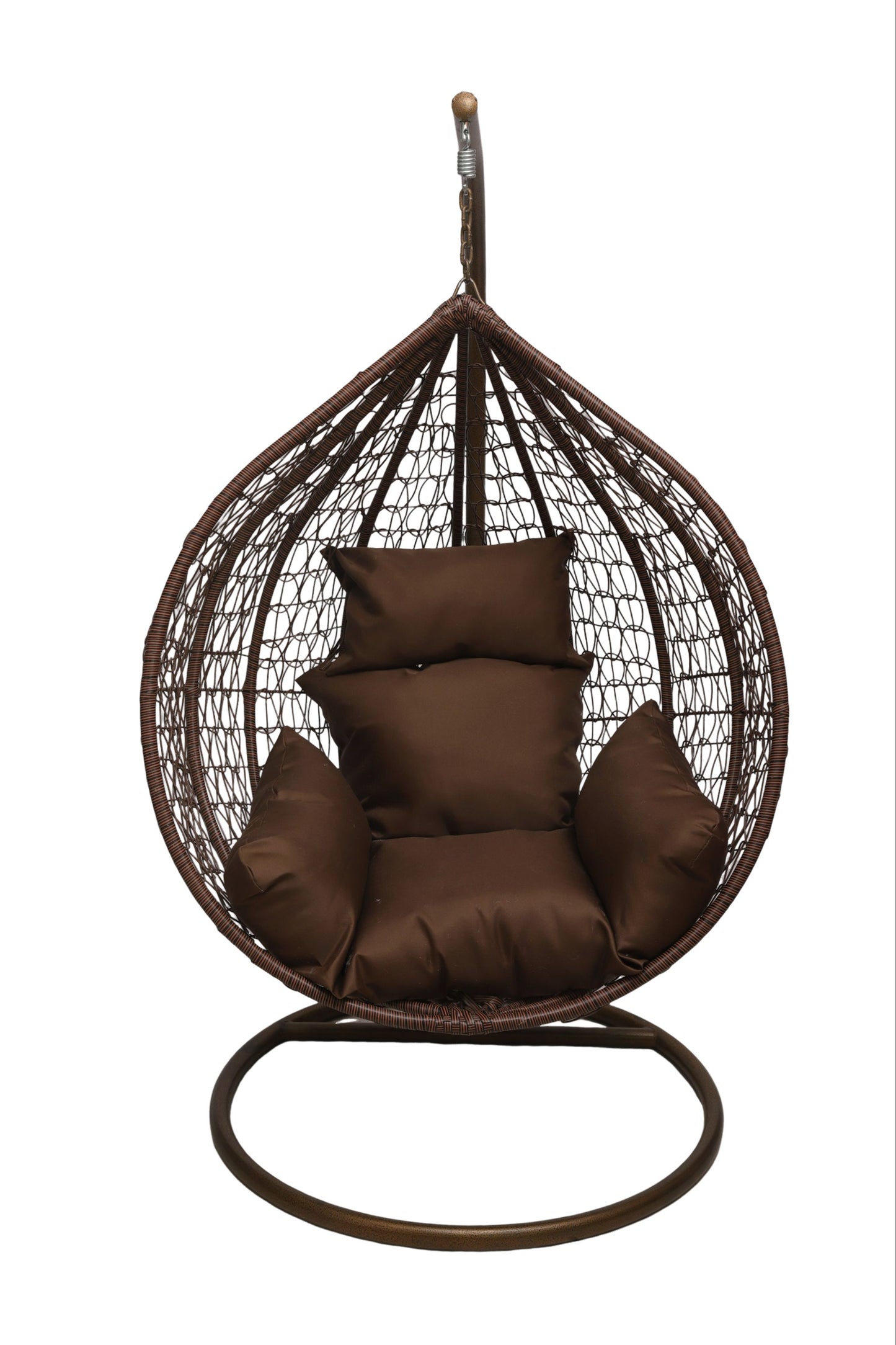 Multi Combination Patio Hanging Egg Chair w/ Stand & Large Cushions.
