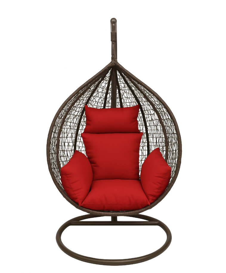 Multi Combination Patio Hanging Egg Chair w/ Stand & Large Cushions.