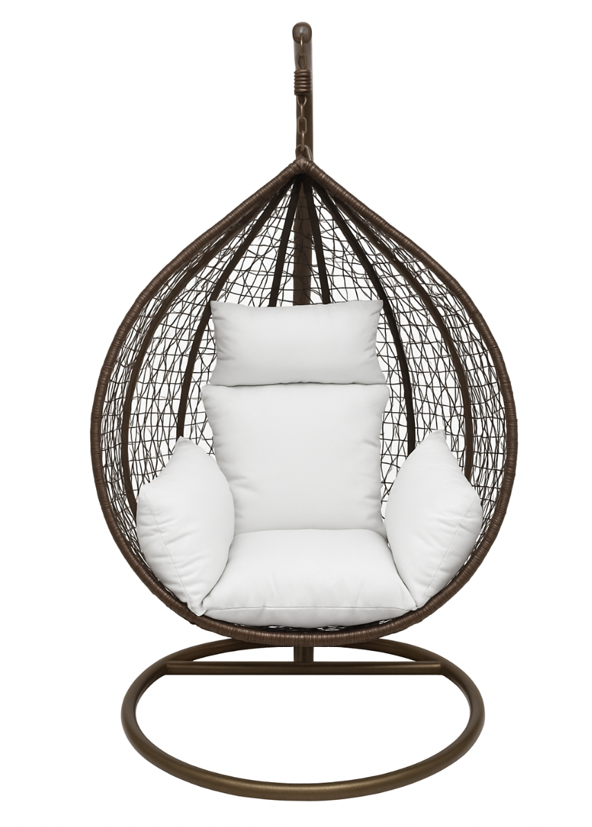 Multi Combination Patio Hanging Egg Chair w/ Stand & Large Cushions.