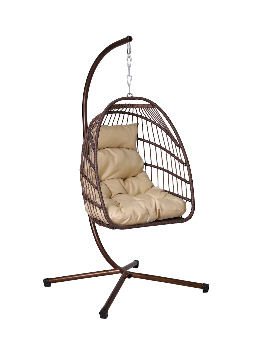 Multi Combination Patio Hanging Egg Chair w/ Stand & Large Cushions.