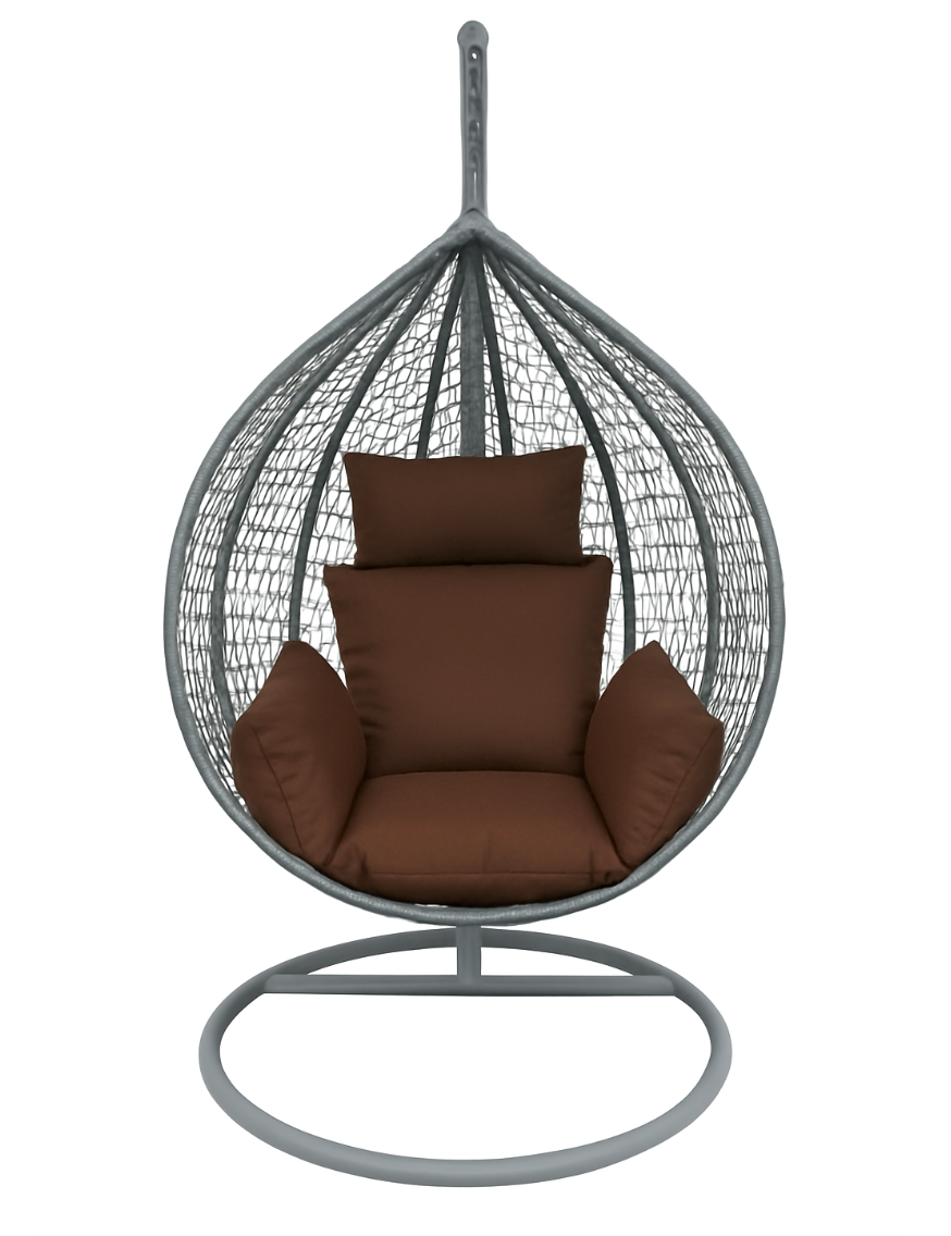 Multi Combination Patio Hanging Egg Chair w/ Stand & Large Cushions.