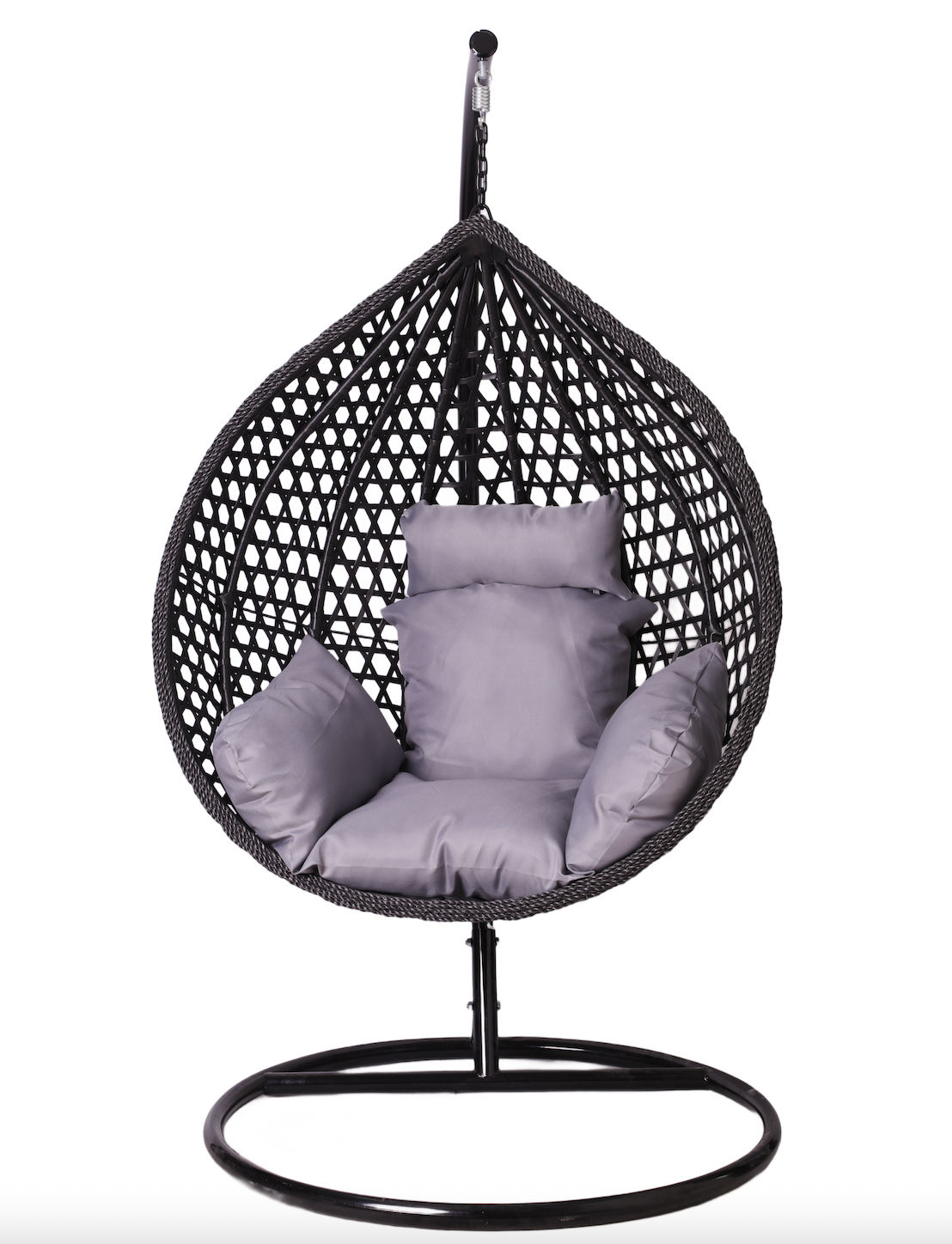 Multi Combination Patio Hanging Egg Chair w/ Stand & Large Cushions.