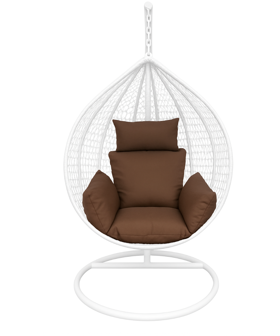 Multi Combination Patio Hanging Egg Chair w/ Stand & Large Cushions.