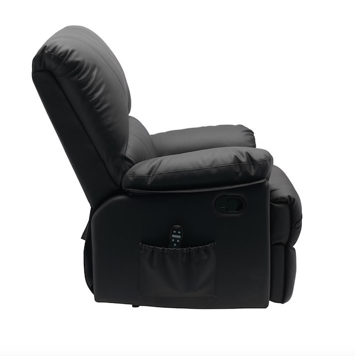 38 Inch Faux Leather Manual Recliner Chair with Heat & Massage.