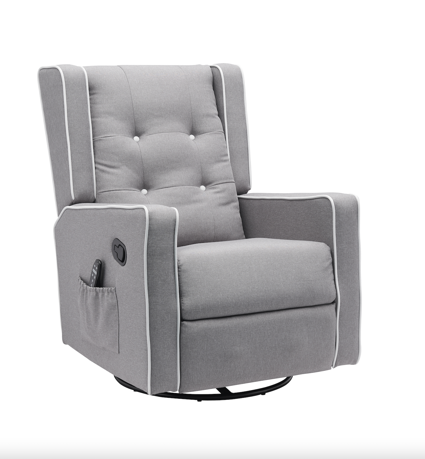 Fabric 360 Degree Swivel Gliding Rocking Chair.