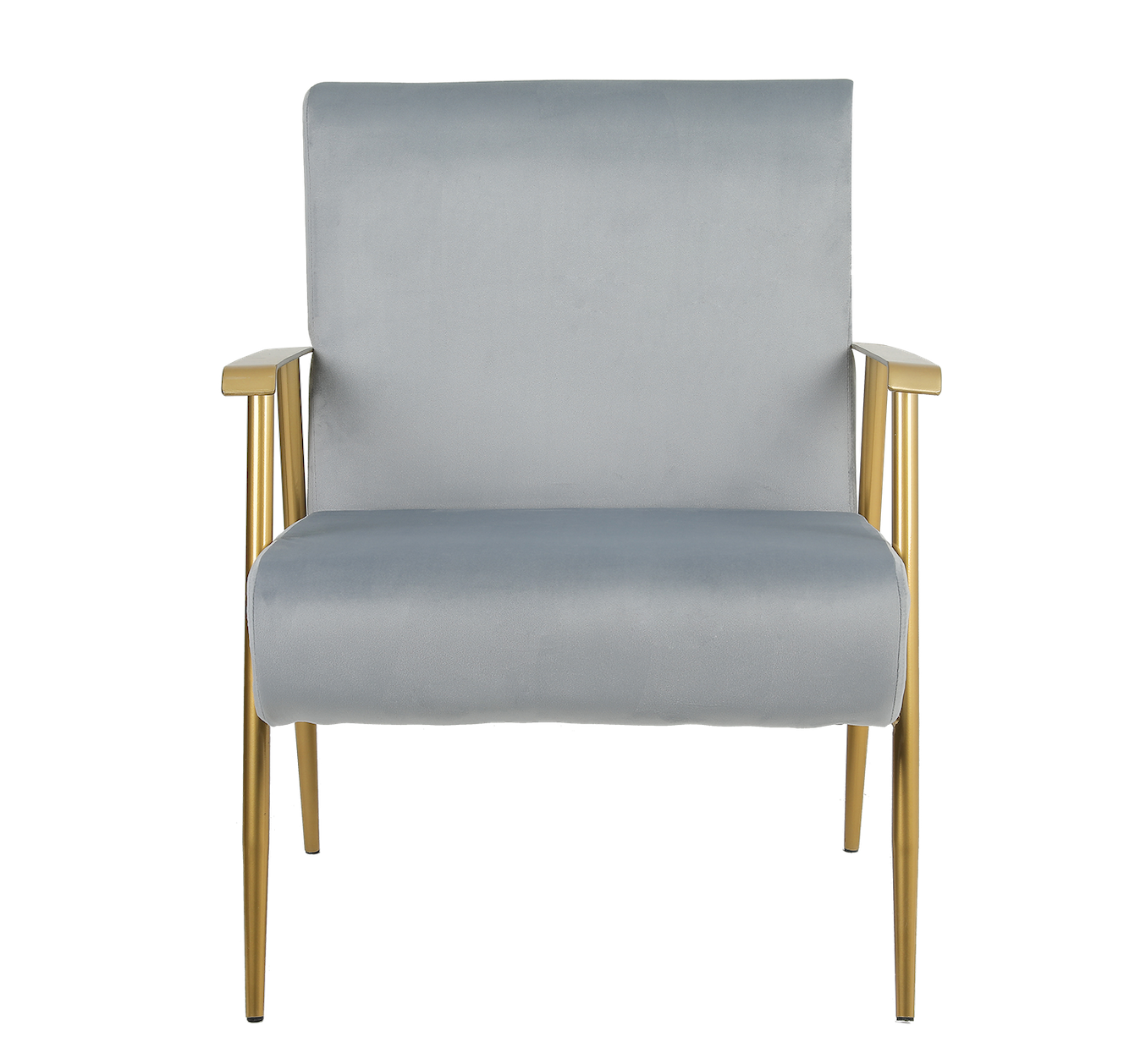 27.5'' Wide Velvet Armchair With Matte Gold Frame