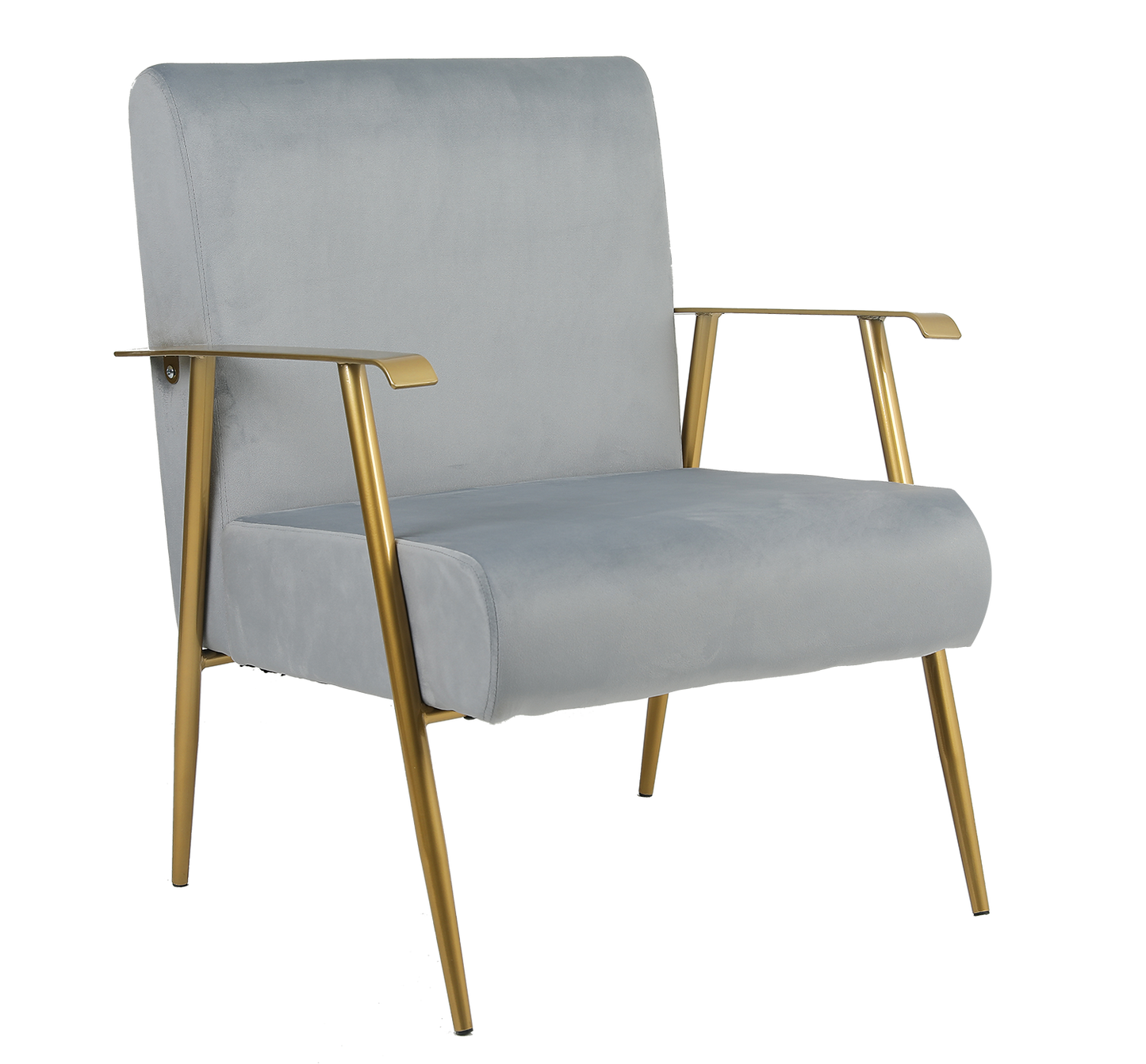 27.5'' Wide Velvet Armchair With Matte Gold Frame