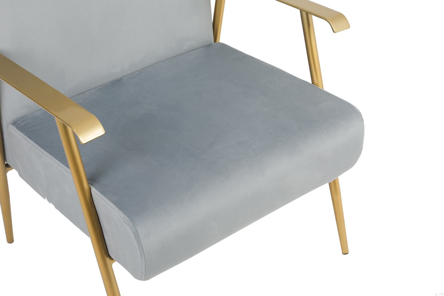 27.5'' Wide Velvet Armchair With Matte Gold Frame