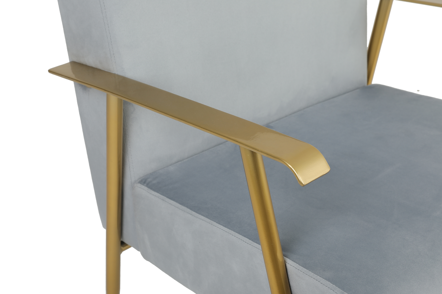 27.5'' Wide Velvet Armchair With Matte Gold Frame