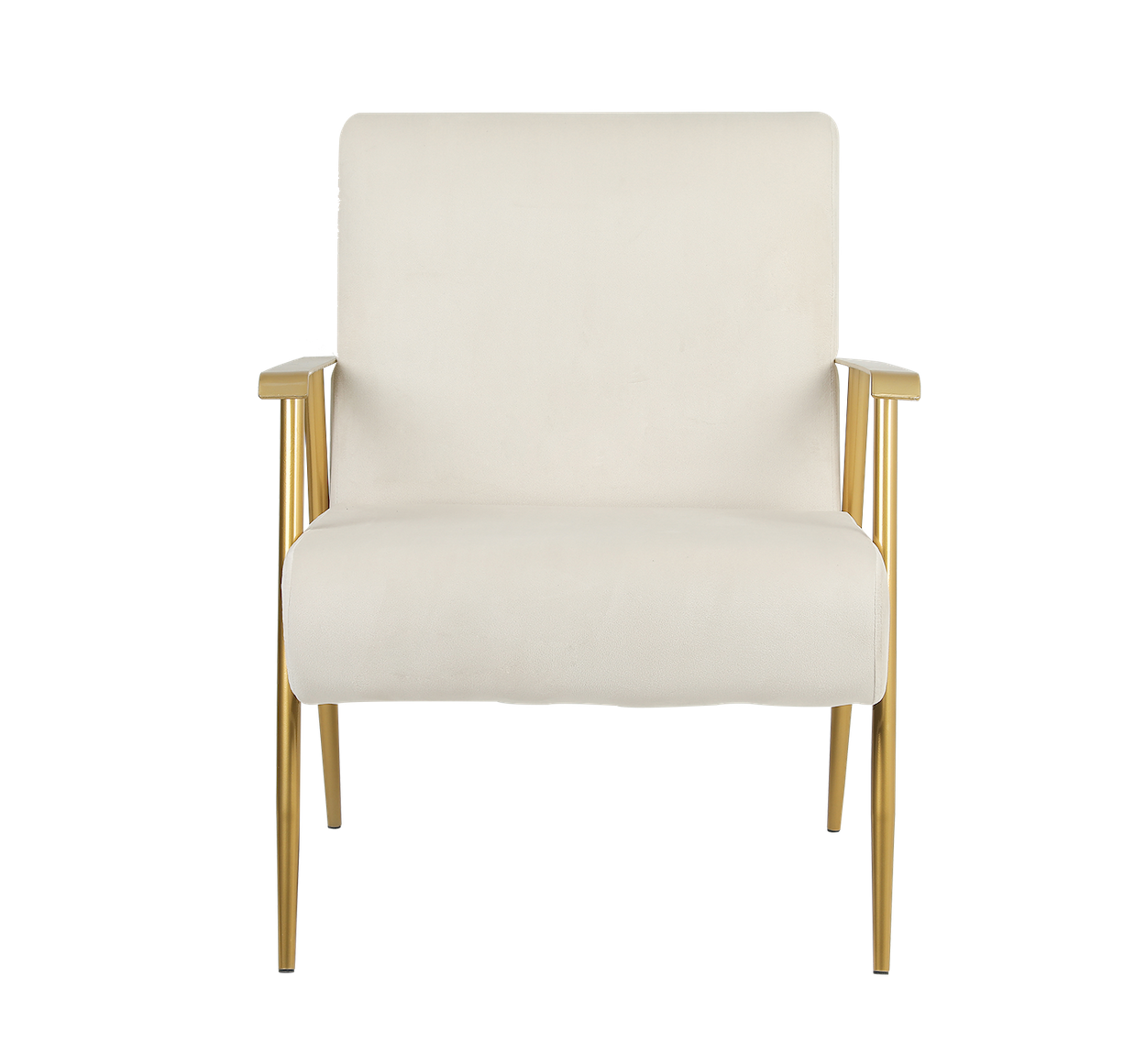 27.5'' Wide Velvet Armchair With Matte Gold Frame