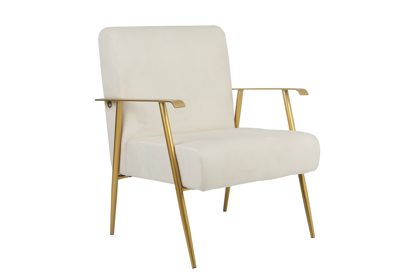 27.5'' Wide Velvet Armchair With Matte Gold Frame