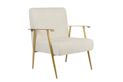 27.5'' Wide Velvet Armchair With Matte Gold Frame