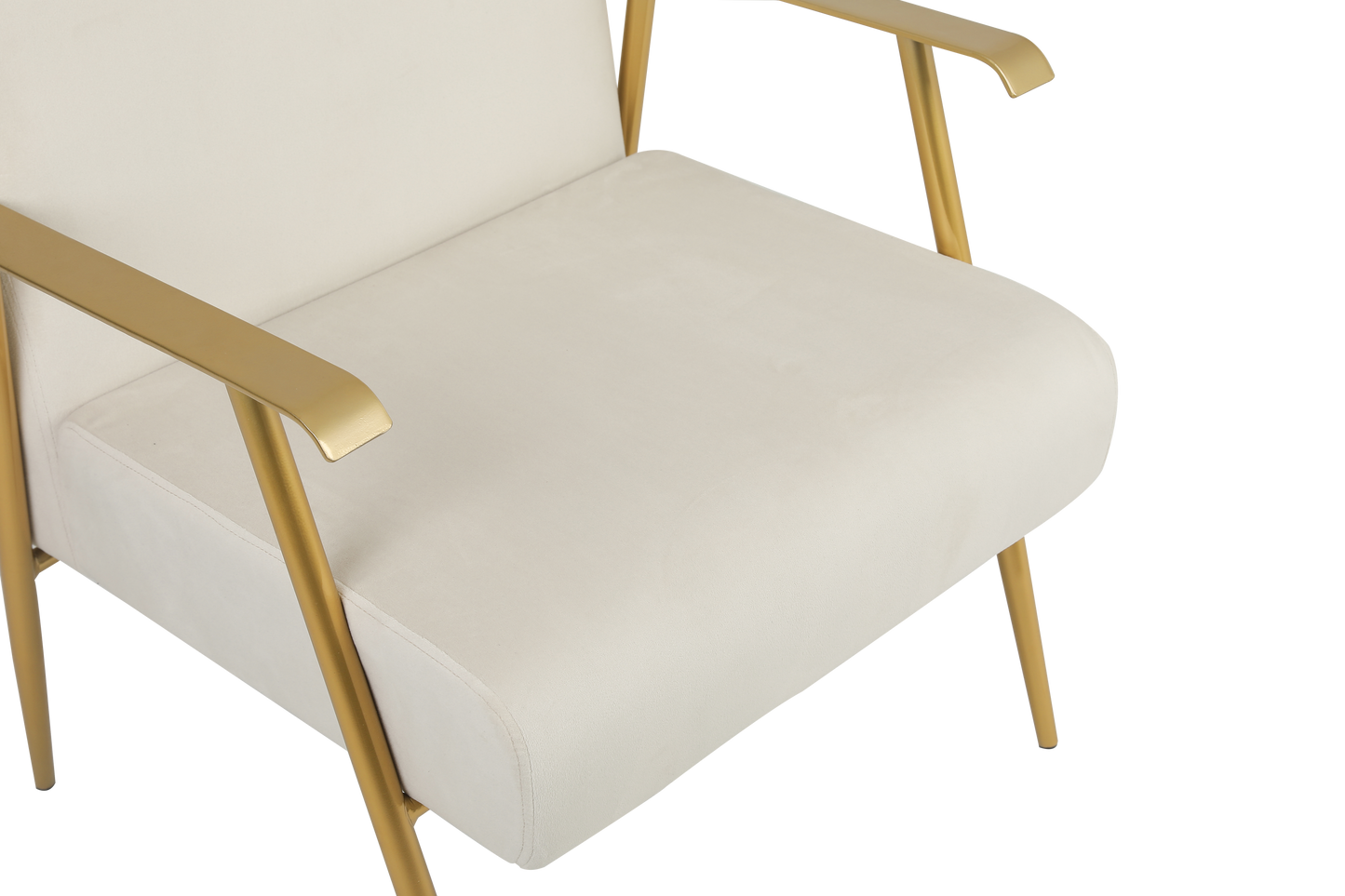 27.5'' Wide Velvet Armchair With Matte Gold Frame