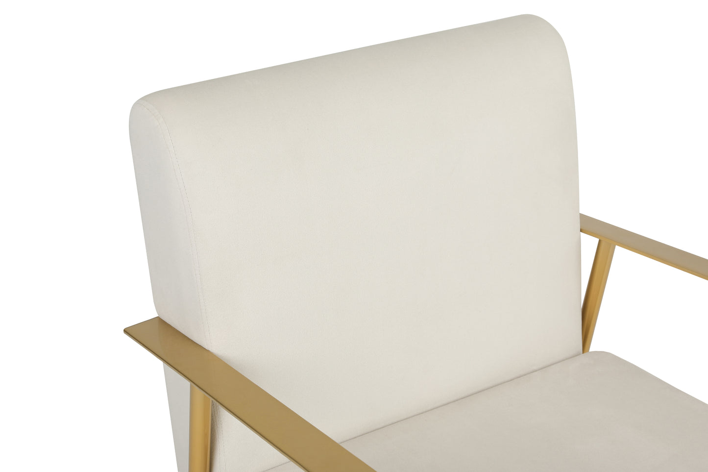 27.5'' Wide Velvet Armchair With Matte Gold Frame