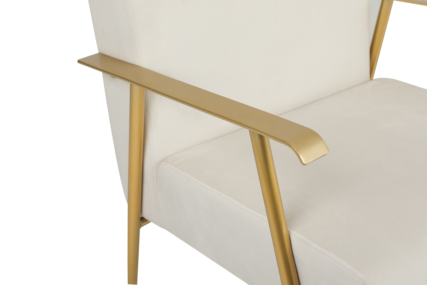 27.5'' Wide Velvet Armchair With Matte Gold Frame