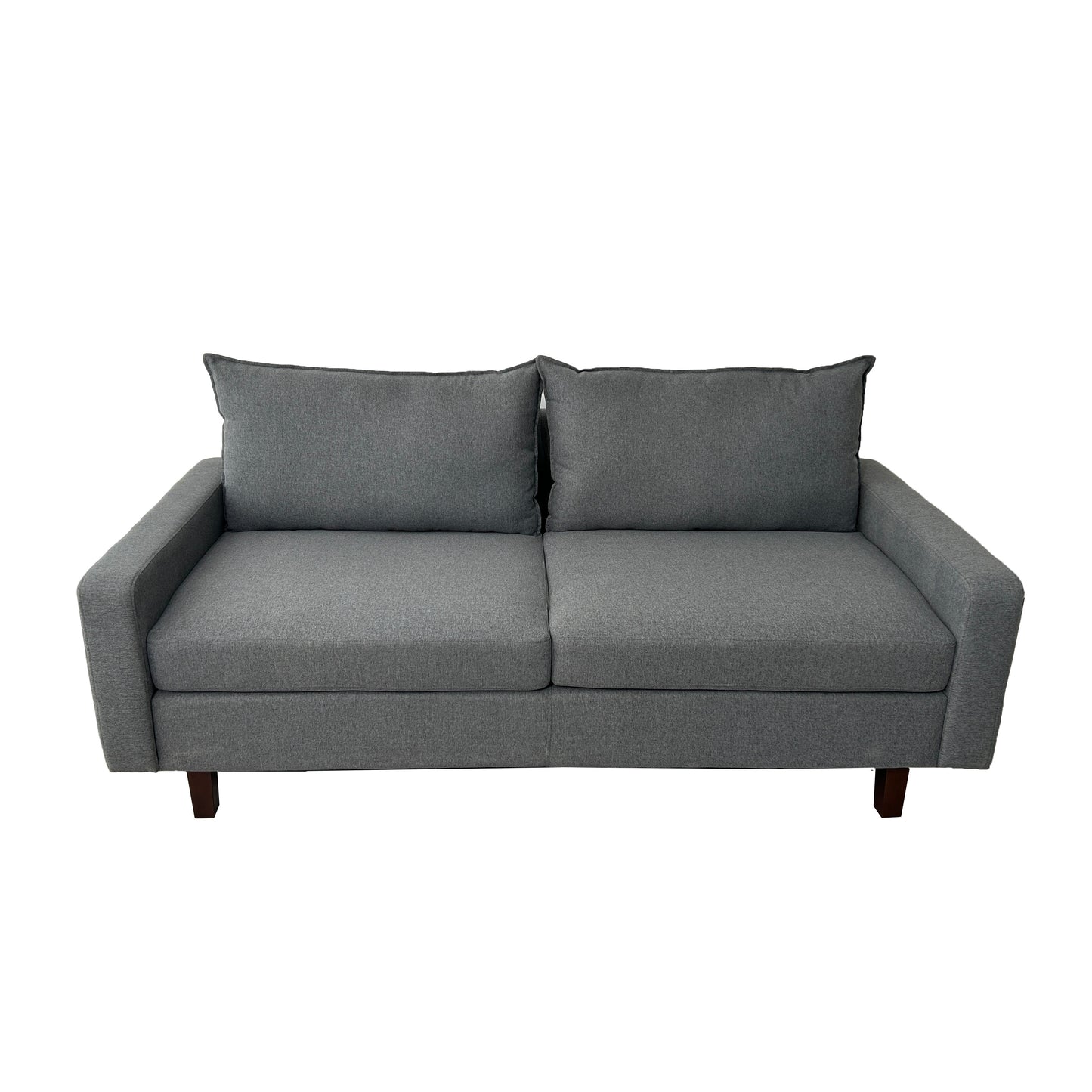 72 Inch 2 Seater Fabric Upholstered Square Arm Couch