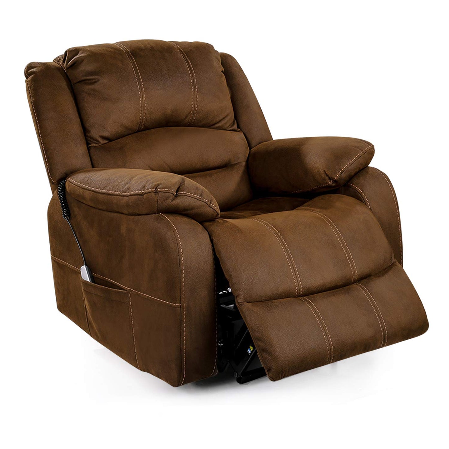 Soft Fabric Power Lift Recliner Chair for Elderly with Side Pockets & USB Ports, Supports up to 360 lbs