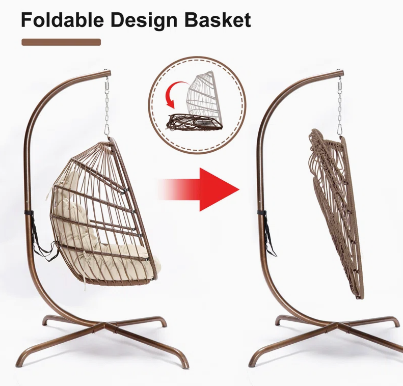 Patio Hanging Egg Chair w/ Stand & Large Cushions Clear Out Sale! Ends September 12th, 2024!