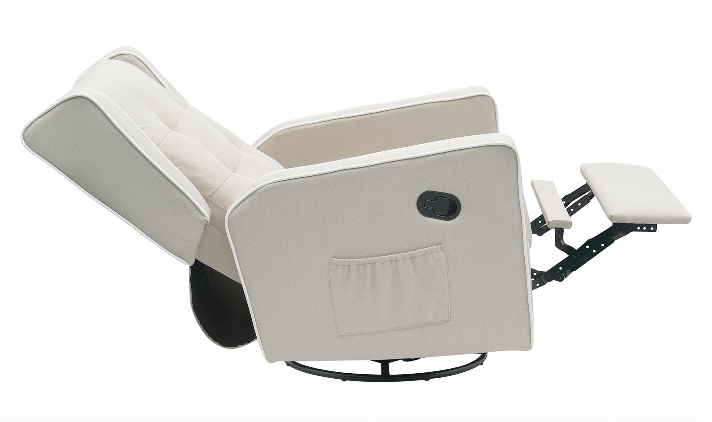 Nursery 360 Degree Swivel Gliding Rocking Recliner w/ Side Pocket