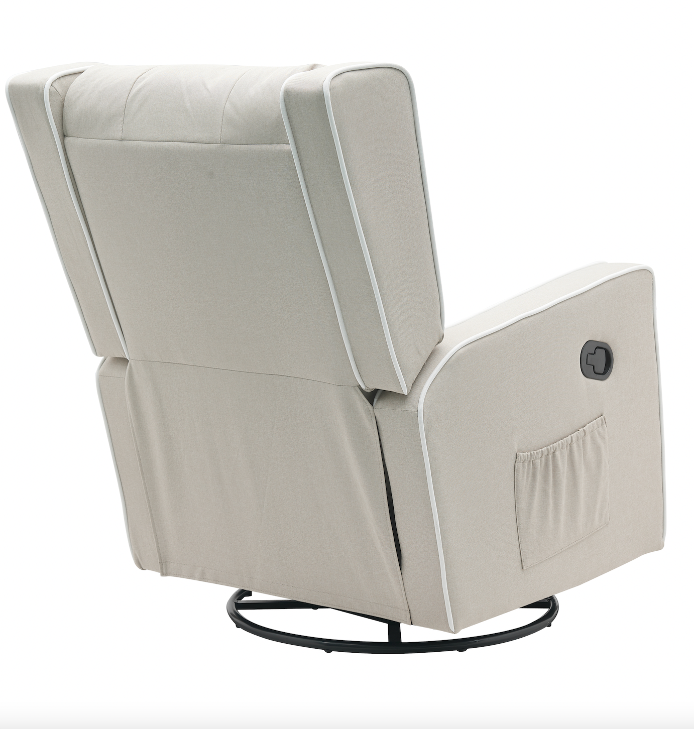 Nursery 360 Degree Swivel Gliding Rocking Recliner w/ Side Pocket