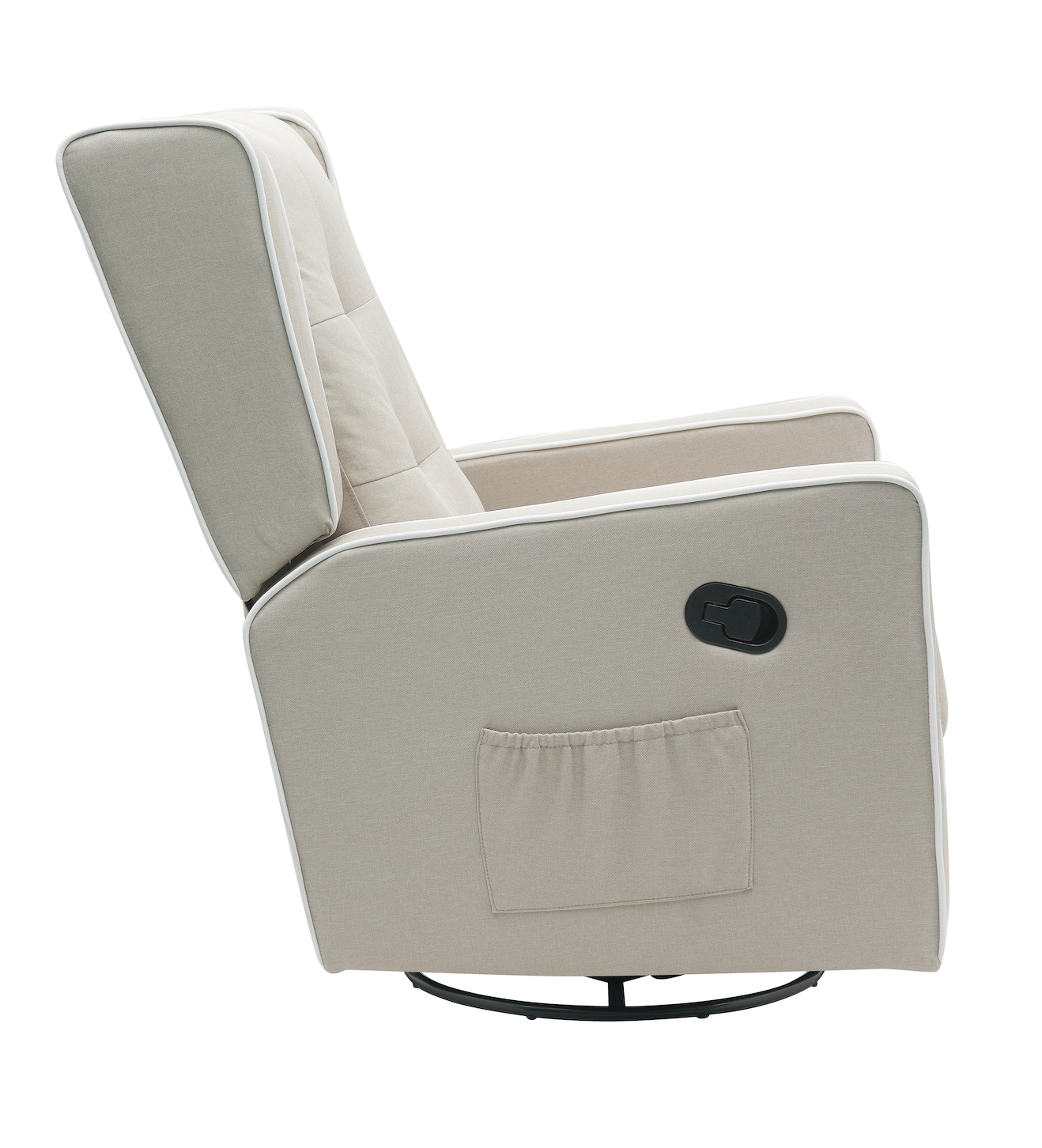 Nursery 360 Degree Swivel Gliding Rocking Recliner w/ Side Pocket