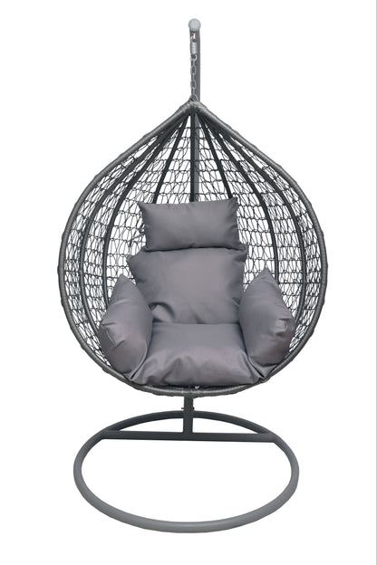 Multi Combination Patio Hanging Egg Chair w/ Stand & Large Cushions.