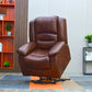 Leather Power Lift Chair Recliner With Heat, Massage, Remote Control, & Side Pocket