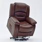 Leather Power Lift Chair Recliner With Heat, Massage, Remote Control, & Side Pocket