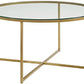 36 inch Glass & Gold Coffee/ Accent Table