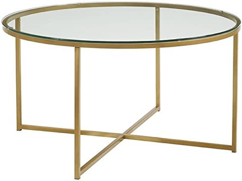 36 inch Glass & Gold Coffee/ Accent Table