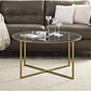 36 inch Glass & Gold Coffee/ Accent Table