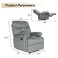 Beige Suede Massage Heated Recliner Chair w/ Remote