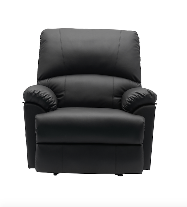 38 Inch Faux Leather Manual Recliner Chair with Heat & Massage