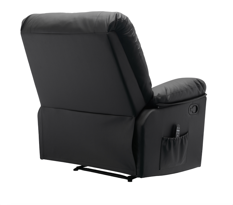 38 Inch Faux Leather Manual Recliner Chair with Heat & Massage